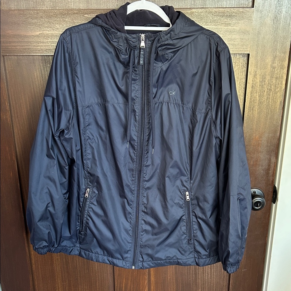Calvin Klein Navy Hooded Jacket, XL